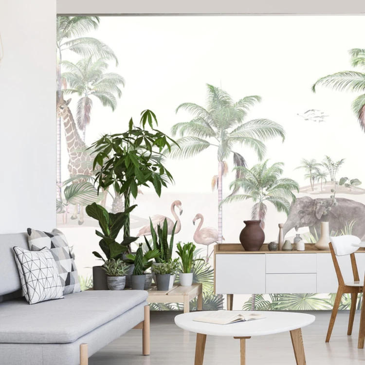Fototapeta Tropical Trees And Leaves For Digital Printing Wallpaper, Custom Design Wallpaper - 3D