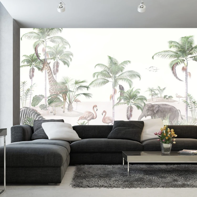 Fototapeta Tropical Trees And Leaves For Digital Printing Wallpaper, Custom Design Wallpaper - 3D