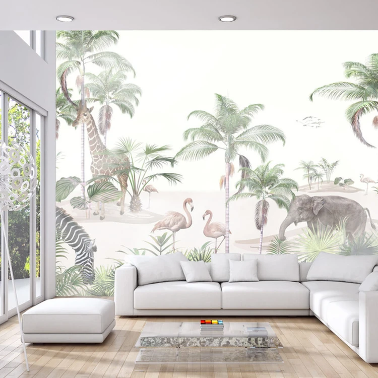 Fototapeta Tropical Trees And Leaves For Digital Printing Wallpaper, Custom Design Wallpaper - 3D