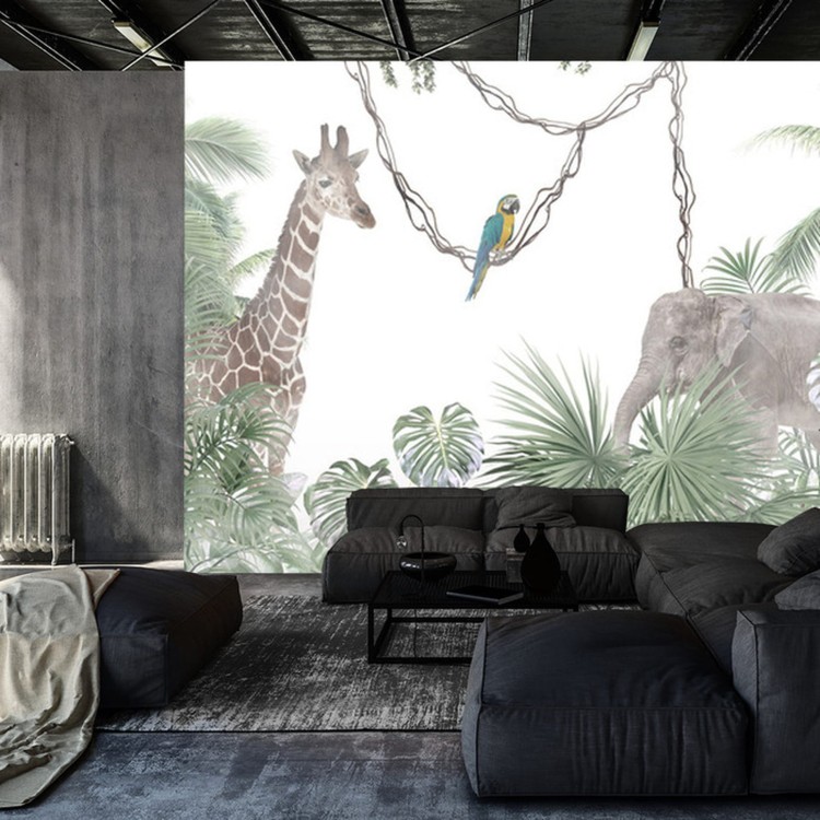 Fototapeta Tropical Trees And Leaves For Digital Printing Wallpaper, Custom Design Wallpaper - 3D