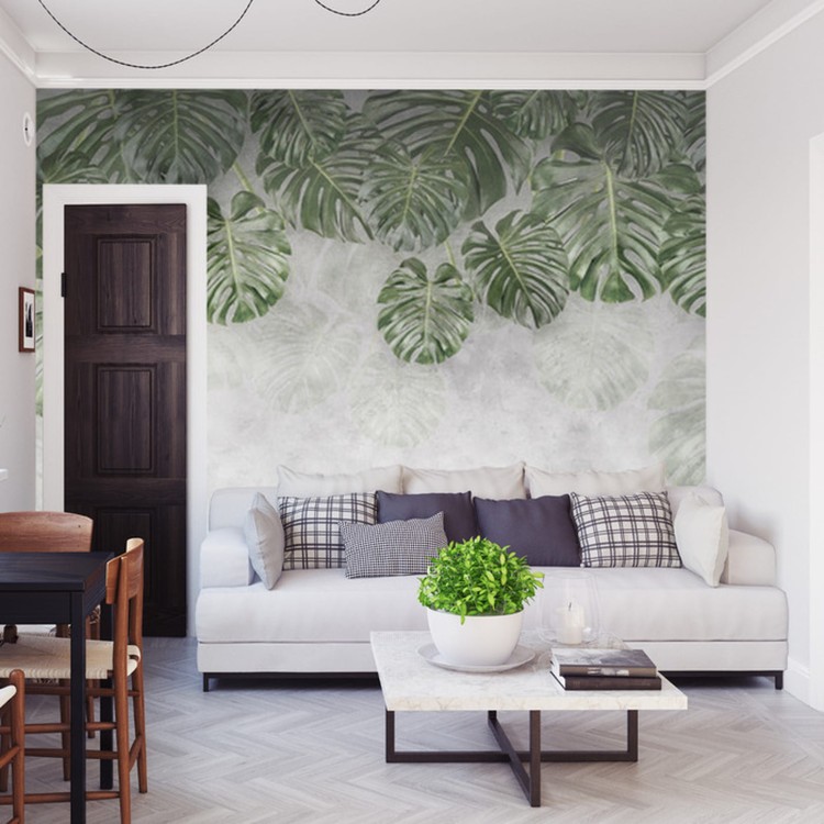 Fototapeta Tropical Trees And Leaves For Digital Printing Wallpaper, Custom Design Wallpaper - 3D