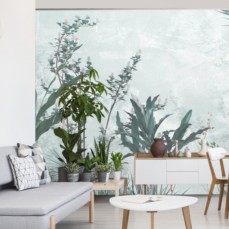 Fototapeta Tropical Trees And Leaves For Digital Printing Wallpaper, Custom Design Wallpaper - 3D