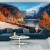 Fototapeta Beautiful Landscape Mountain Forest Lake. Amazing Autumn View Of Grundlsee Alpine Lake. Great Autumn Background For Design. Colorful Scenery In Alps. Popular Travel And Hiking Destination.