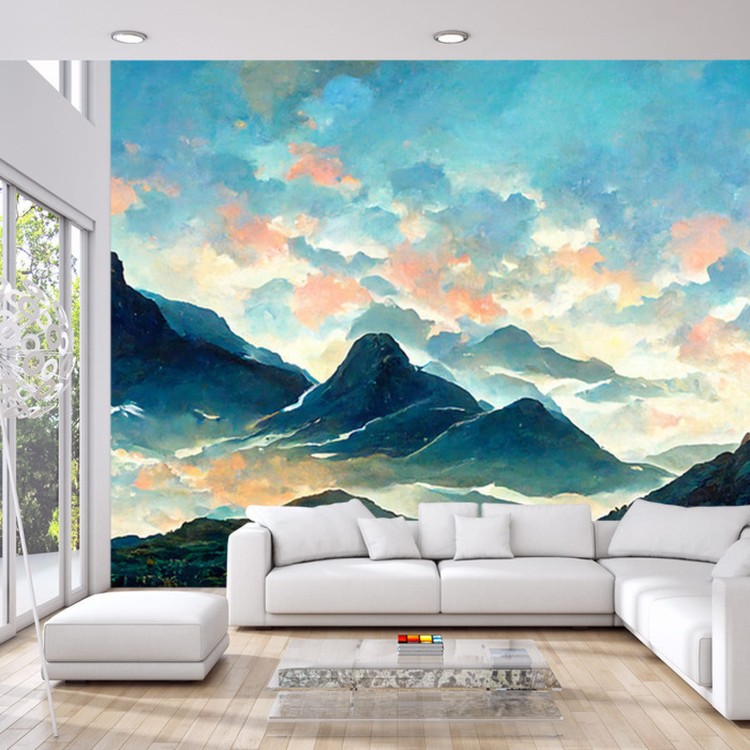 Fototapeta Fairy Land, Contemporary Art, Poetic Scenery Background, Oil Canvas Painting