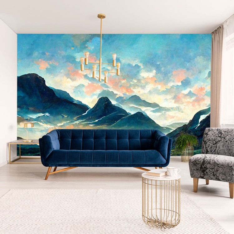 Fototapeta Fairy Land, Contemporary Art, Poetic Scenery Background, Oil Canvas Painting