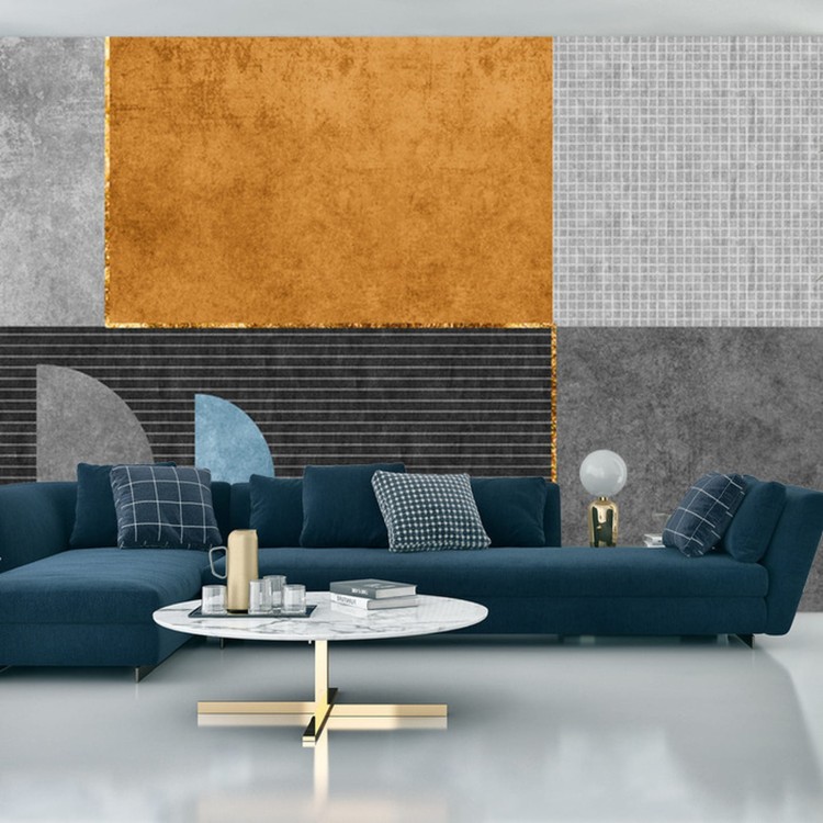 Fototapeta Gold Geometric Background Art. Modern Grey Pattern,