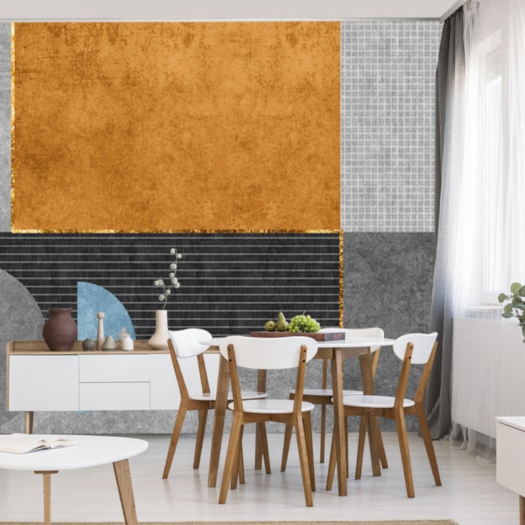 Fototapeta Gold Geometric Background Art. Modern Grey Pattern,