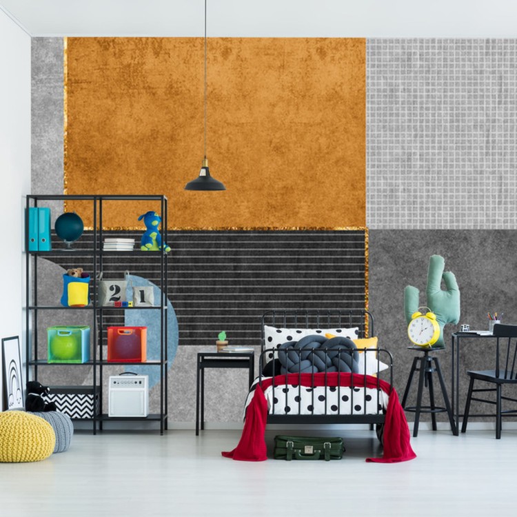 Fototapeta Gold Geometric Background Art. Modern Grey Pattern,