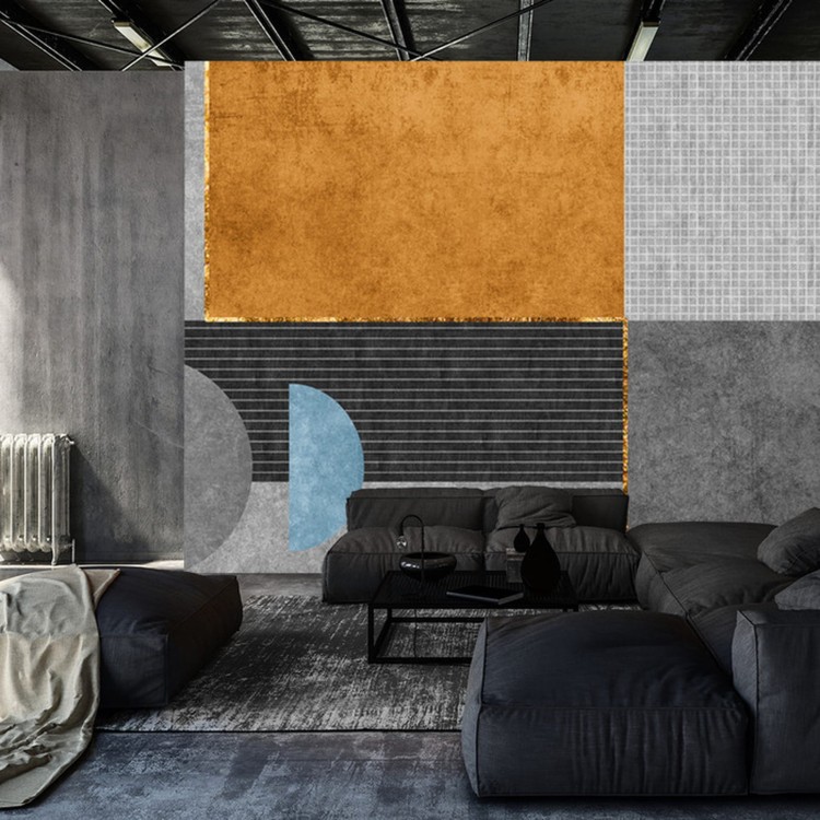 Fototapeta Gold Geometric Background Art. Modern Grey Pattern,