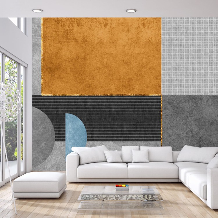 Fototapeta Gold Geometric Background Art. Modern Grey Pattern,