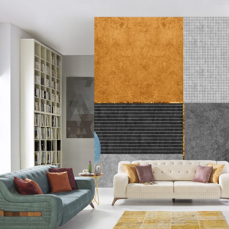 Fototapeta Gold Geometric Background Art. Modern Grey Pattern,