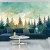 Fototapeta Forest Silhouette Background. Watercolor Painting Of A Spruce Forest