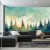 Fototapeta Forest Silhouette Background. Watercolor Painting Of A Spruce Forest