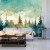 Fototapeta Forest Silhouette Background. Watercolor Painting Of A Spruce Forest