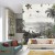 Fototapeta Tropical Jungle Wallpaper Palm Trees, Birds And Parrot In The River Land With Flying Butterflies