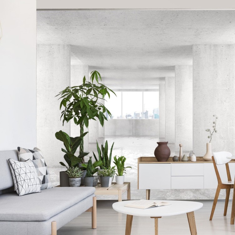 Fototapeta Loft Style Tunnel With Many Walls In Light Empty Building With B