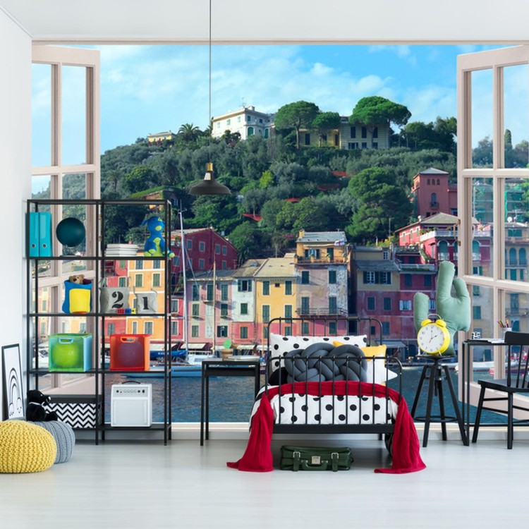 Fototapeta Pen Window View To Old Portofino, Italy