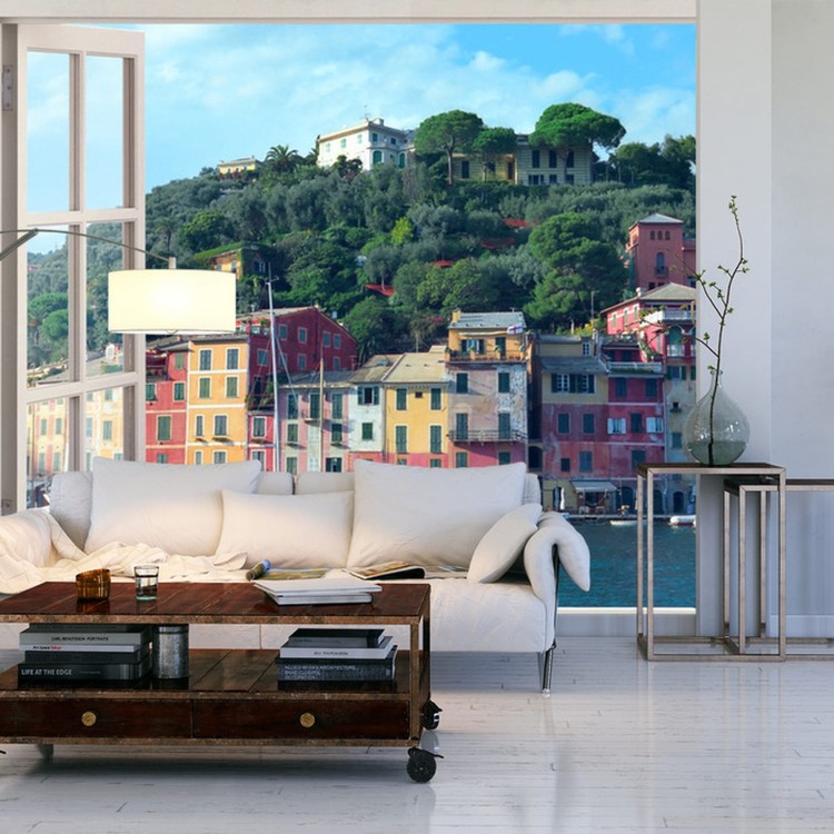 Fototapeta Pen Window View To Old Portofino, Italy