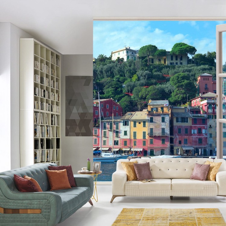 Fototapeta Pen Window View To Old Portofino, Italy