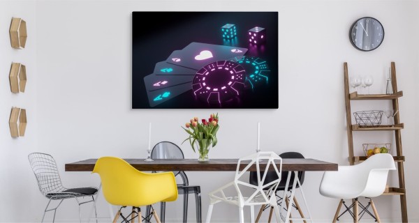 Obraz Na Płótnie Neonowy Zestaw Do Pokera