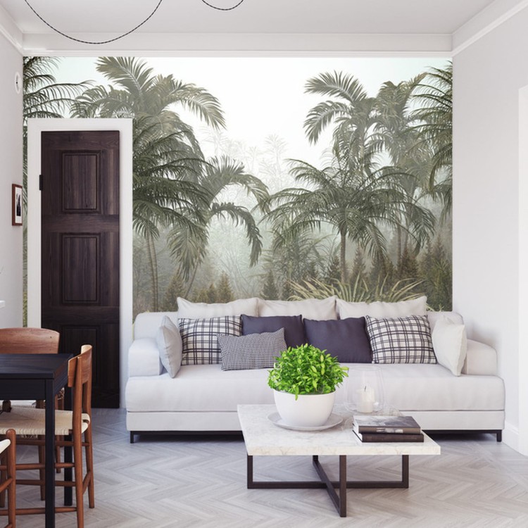 Fototapeta Tropical Trees And Leaves For Digital Printing Wallpaper, Custom Design Wallpaper - 3D