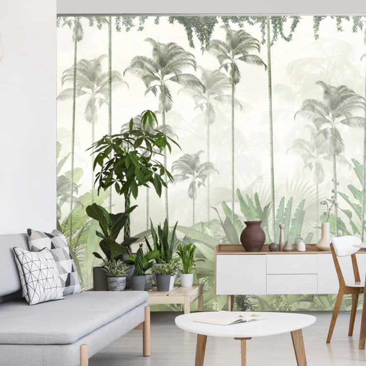 Fototapeta Tropical Trees And Leaves For Digital Printing Wallpaper, Custom Design Wallpaper - 3D