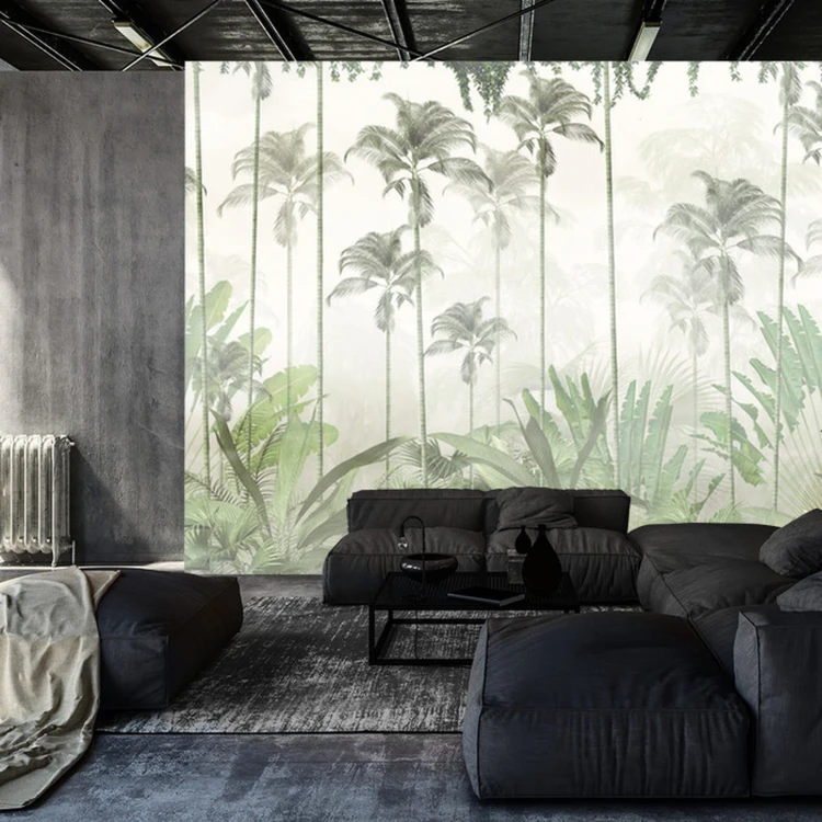 Fototapeta Tropical Trees And Leaves For Digital Printing Wallpaper, Custom Design Wallpaper - 3D