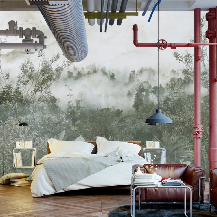 Fototapeta Tropical Trees And Leaves For Digital Printing Wallpaper, Custom Design Wallpaper - 3D