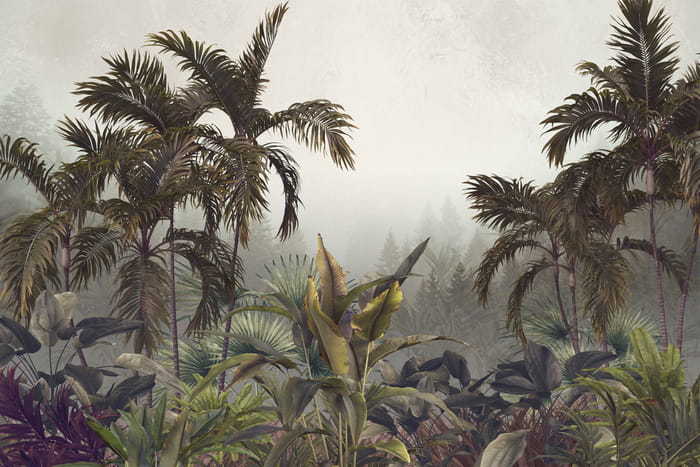 Fototapeta Tropical Trees And Leaves For Digital Printing Wallpaper, Custom Design Wallpaper - 3D