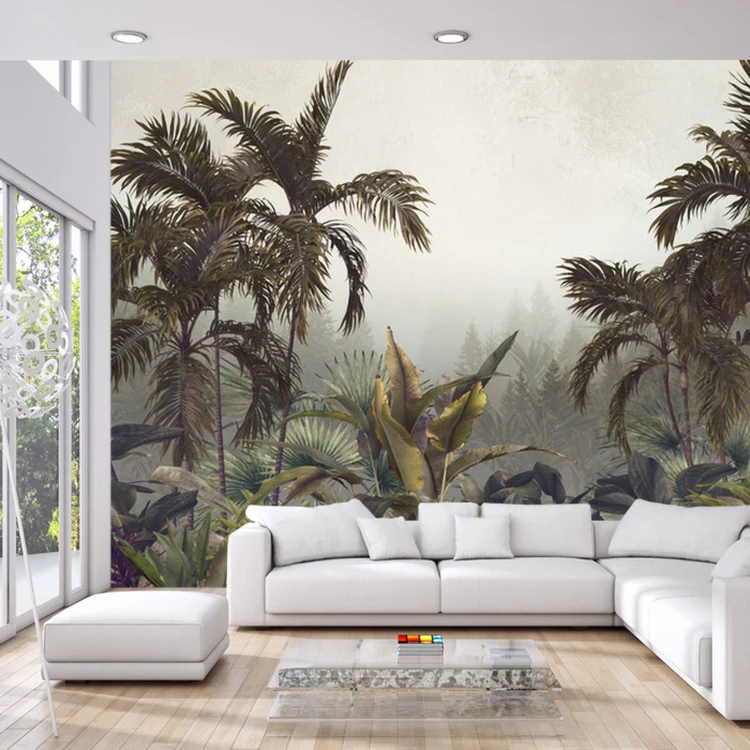 Fototapeta Tropical Trees And Leaves For Digital Printing Wallpaper, Custom Design Wallpaper - 3D