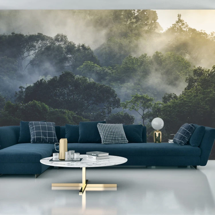 Fototapeta Landscape Of Asia Tropical Rainforest, Canopy Tree Of Jungle Green Forest Park Outdoor, Nature Environment Mountain View, Concept Of Freedom Relaxation In Holiday For Spa Yoga And Retreat