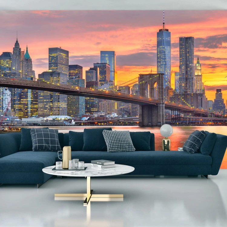 Fototapeta Lower Manhattan Skyline And Brooklyn Bridge