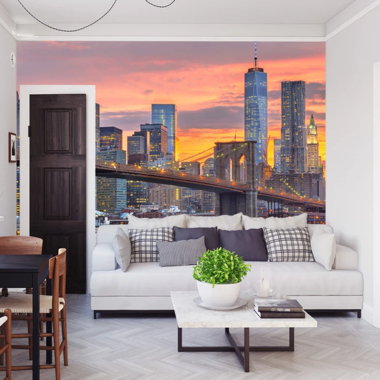 Fototapeta Lower Manhattan Skyline And Brooklyn Bridge