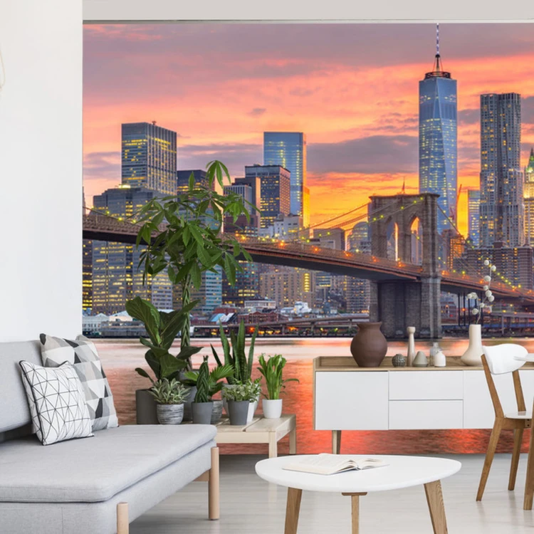 Fototapeta Lower Manhattan Skyline And Brooklyn Bridge