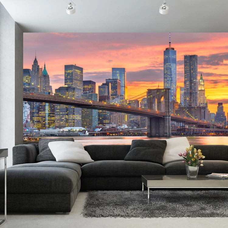 Fototapeta Lower Manhattan Skyline And Brooklyn Bridge