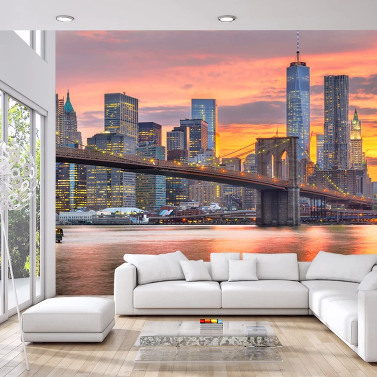 Fototapeta Lower Manhattan Skyline And Brooklyn Bridge