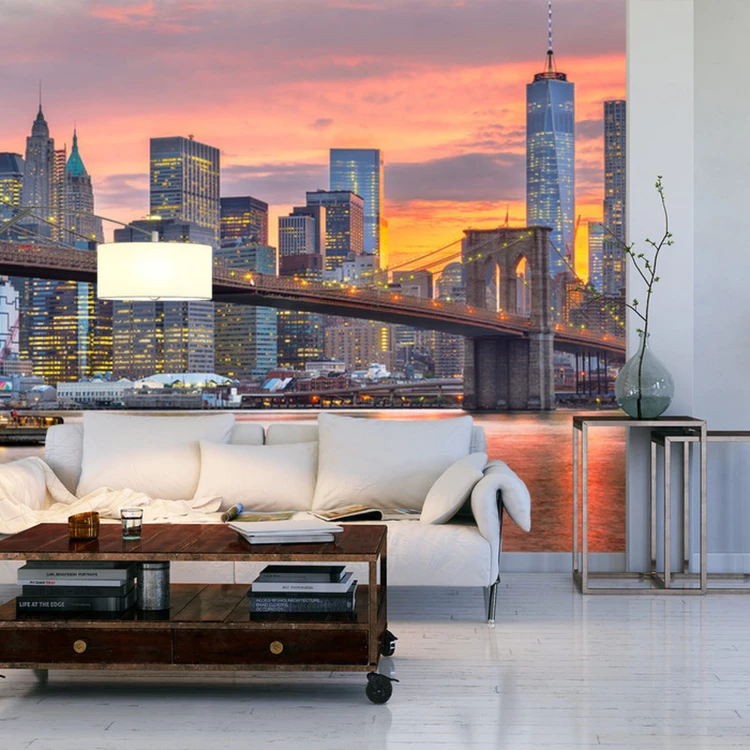 Fototapeta Lower Manhattan Skyline And Brooklyn Bridge