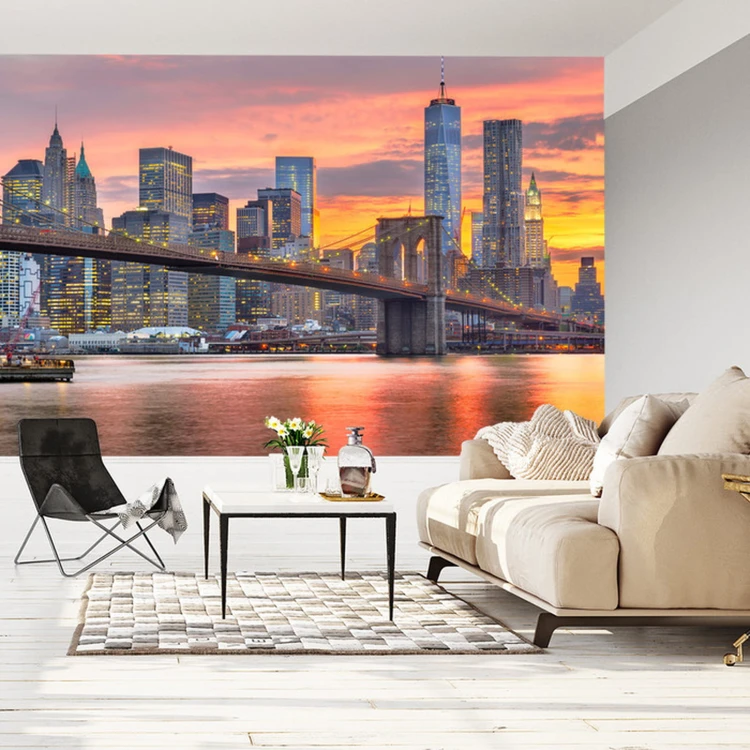 Fototapeta Lower Manhattan Skyline And Brooklyn Bridge