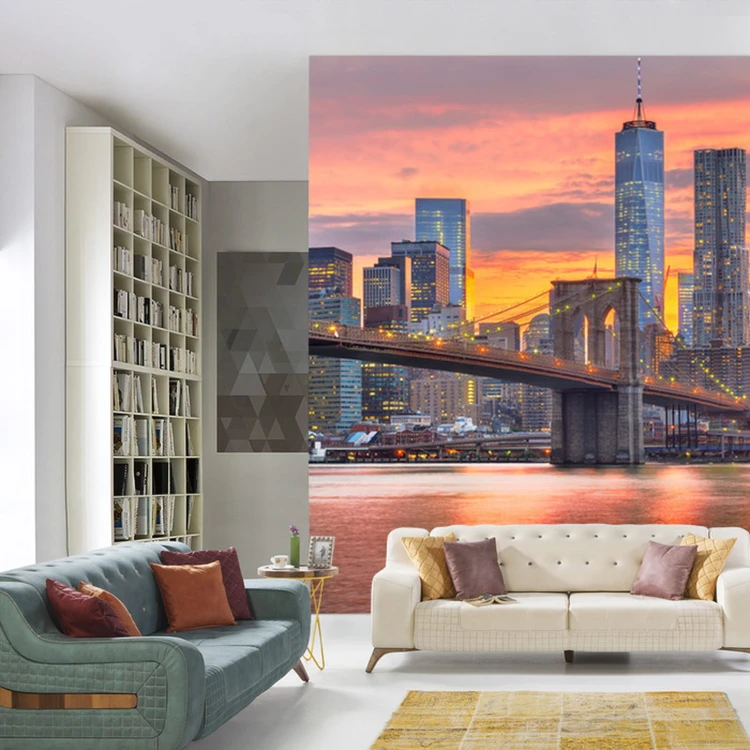 Fototapeta Lower Manhattan Skyline And Brooklyn Bridge
