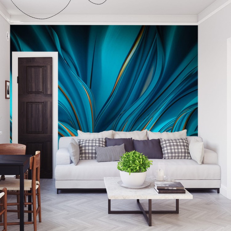 Fototapeta Bright Background With A Volumetric Pattern And Print. 3D