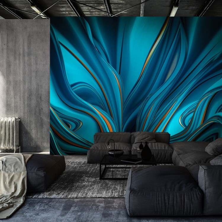 Fototapeta Bright Background With A Volumetric Pattern And Print. 3D