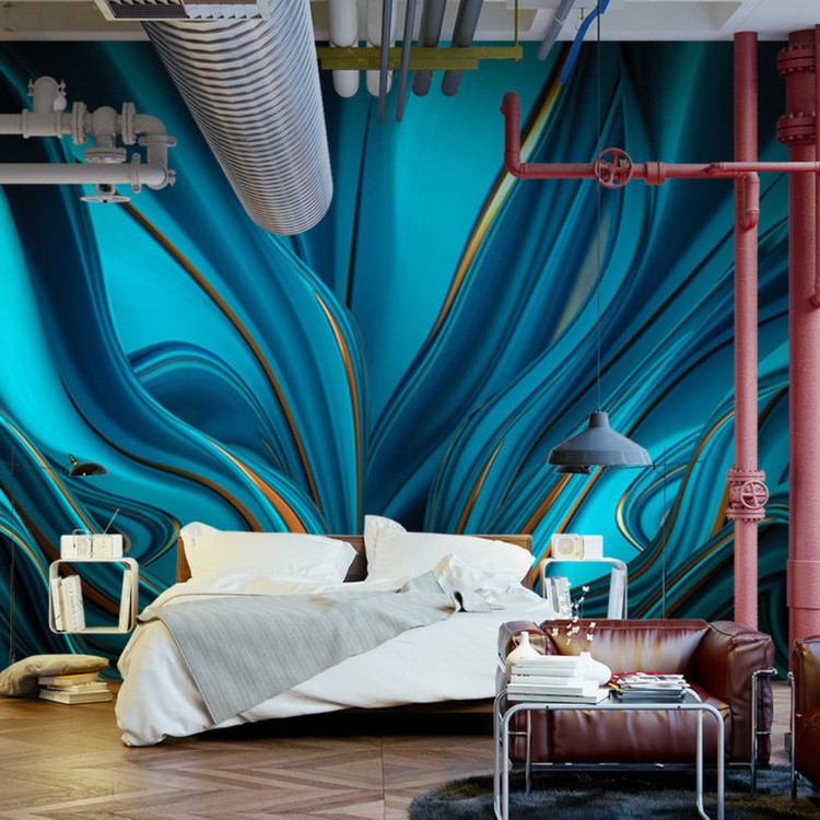 Fototapeta Bright Background With A Volumetric Pattern And Print. 3D