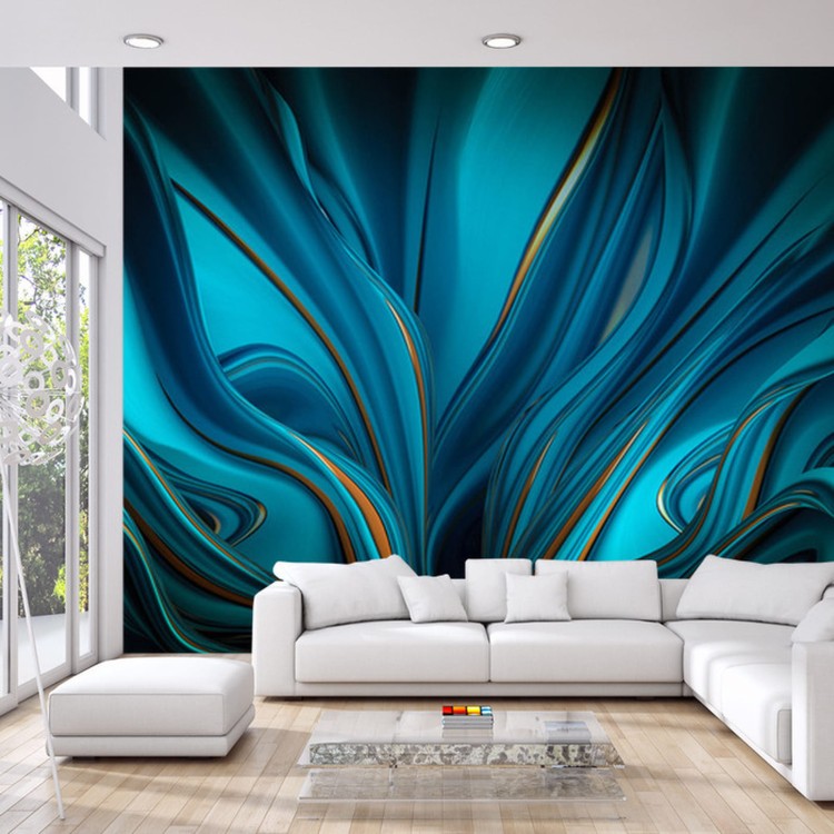 Fototapeta Bright Background With A Volumetric Pattern And Print. 3D