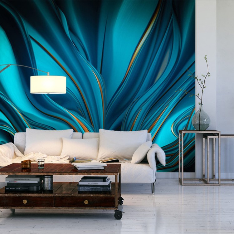 Fototapeta Bright Background With A Volumetric Pattern And Print. 3D