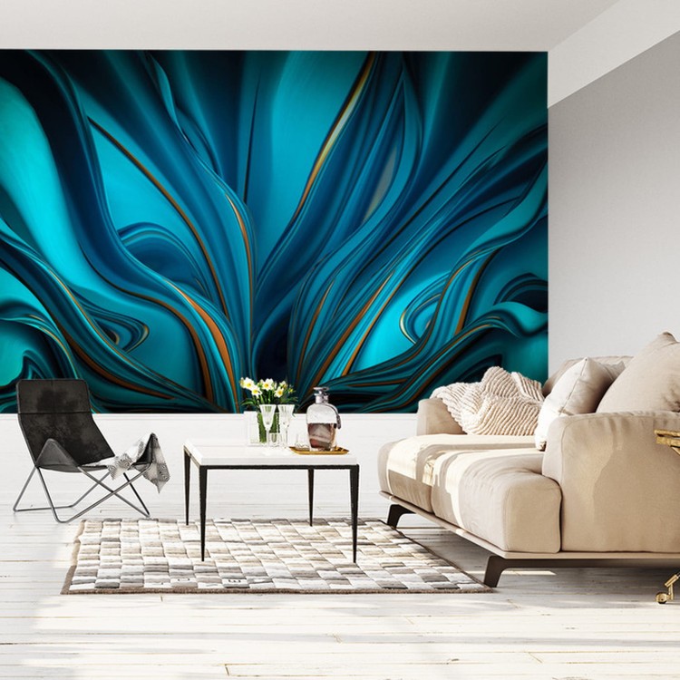 Fototapeta Bright Background With A Volumetric Pattern And Print. 3D