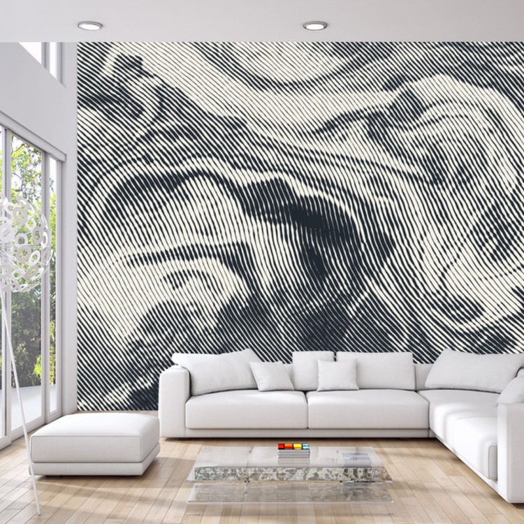 Fototapeta Abstract Halftone Background, Retro Engraving Style.