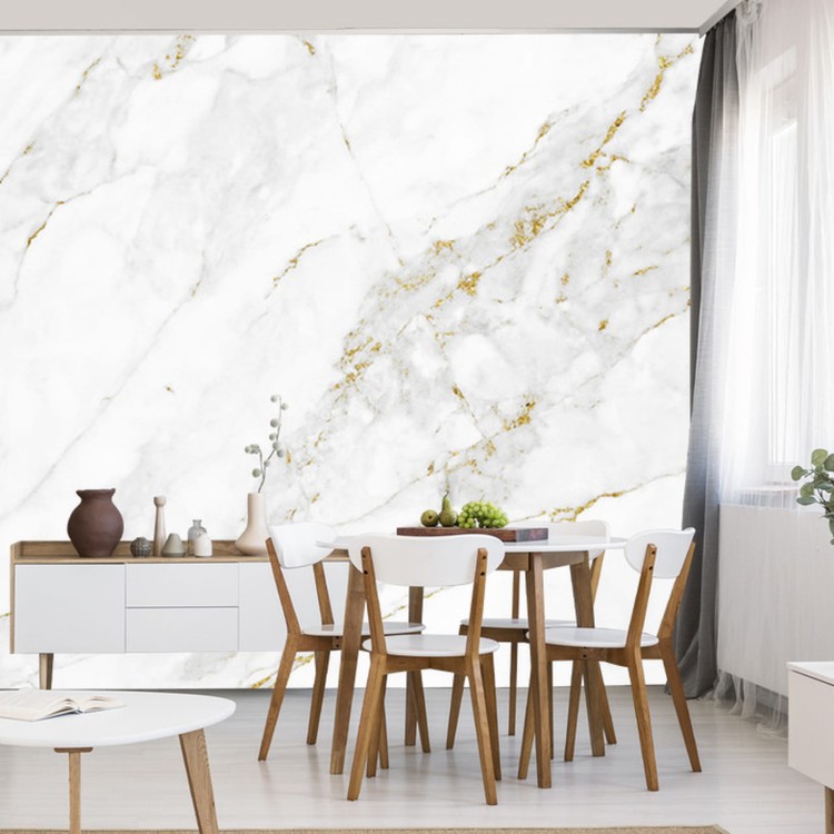 Fototapeta White Gold Marble Texture Pattern Background With High Resolution Design For Cover Book Or Brochure, Poster, Wallpaper Background Or Realistic Business