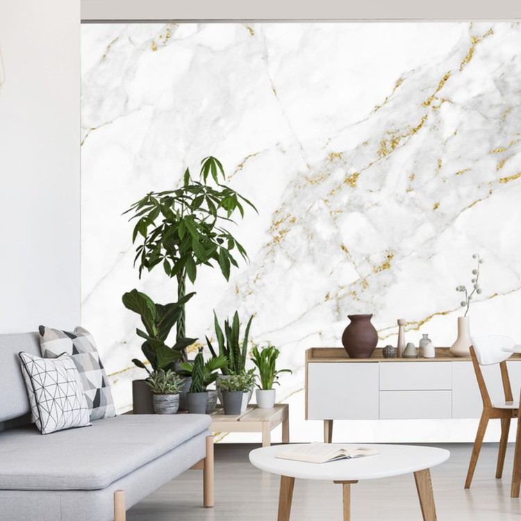Fototapeta White Gold Marble Texture Pattern Background With High Resolution Design For Cover Book Or Brochure, Poster, Wallpaper Background Or Realistic Business