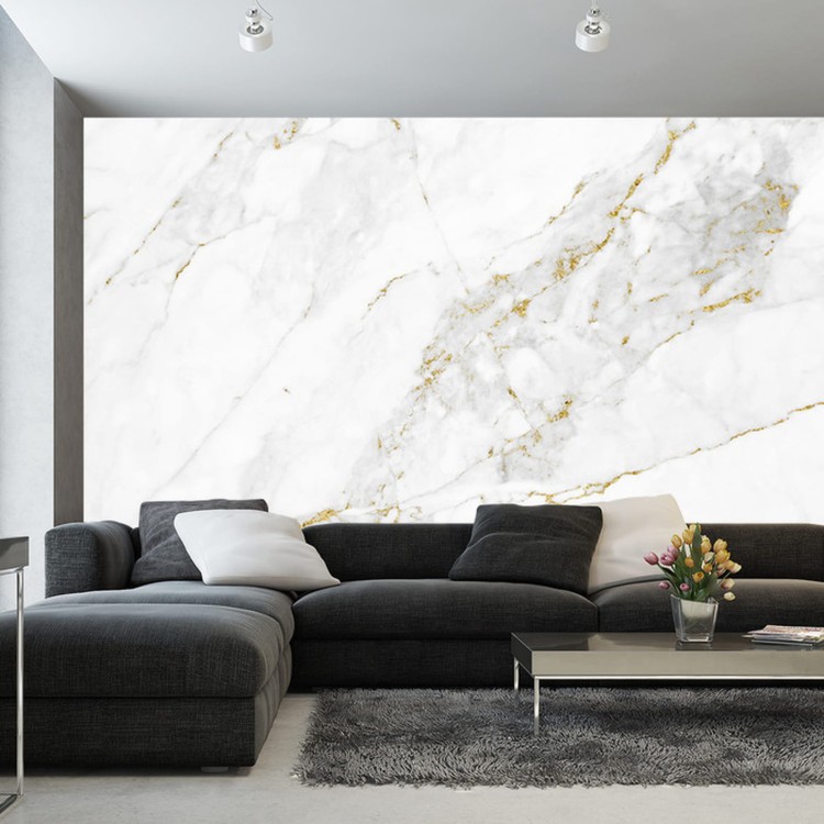 Fototapeta White Gold Marble Texture Pattern Background With High Resolution Design For Cover Book Or Brochure, Poster, Wallpaper Background Or Realistic Business