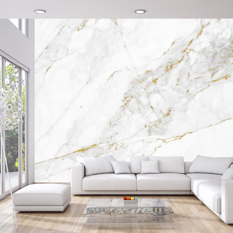 Fototapeta White Gold Marble Texture Pattern Background With High Resolution Design For Cover Book Or Brochure, Poster, Wallpaper Background Or Realistic Business